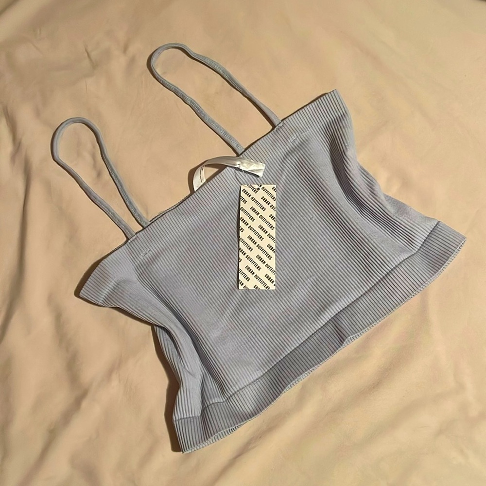 Out from Under Urban Outfitters Baby Blue Cropped Tank Size M/L